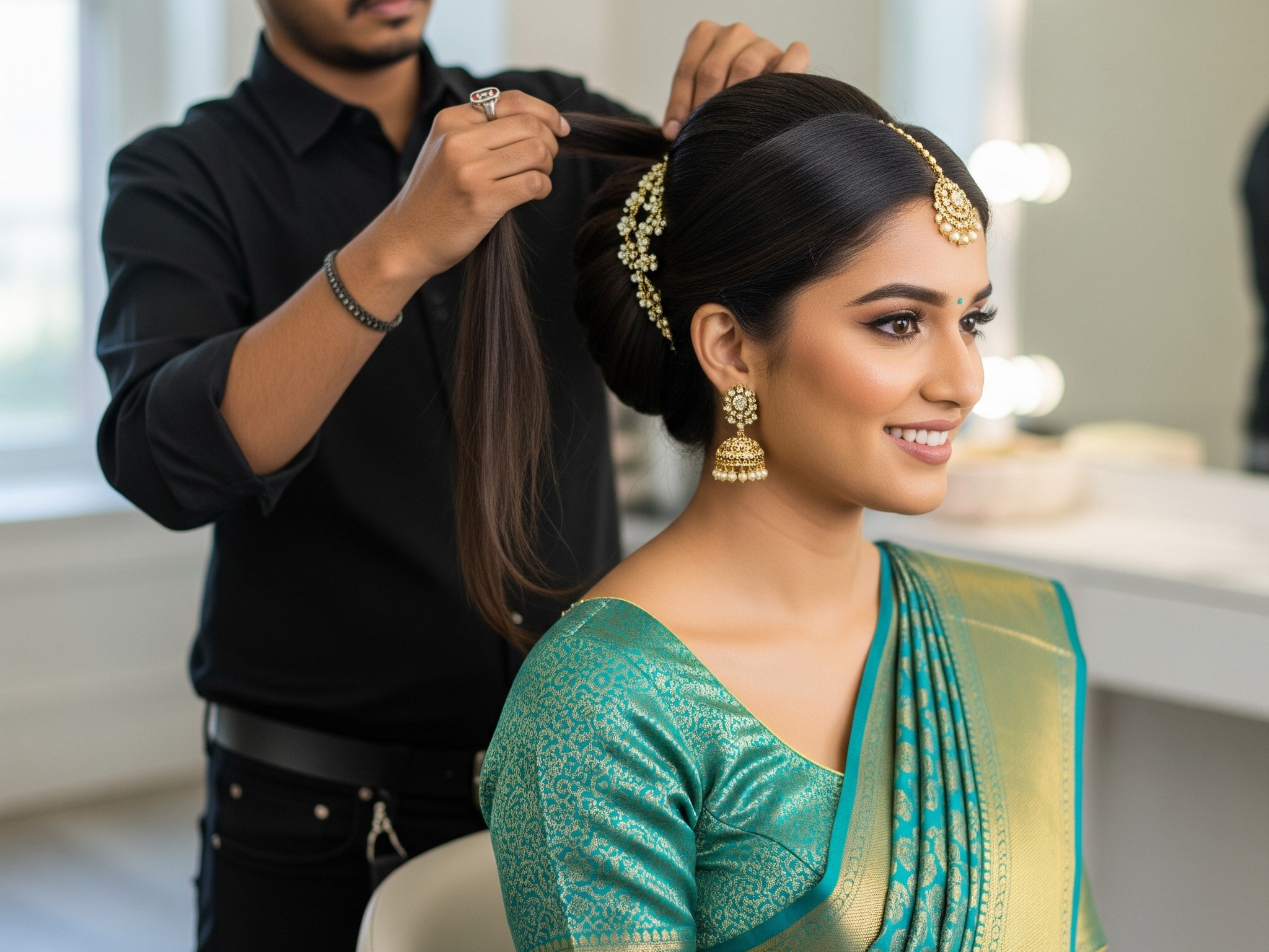 Saree Draping and Hairstyling
